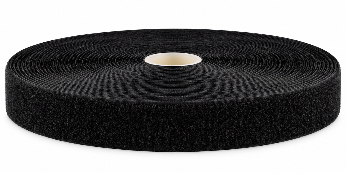 Bande auto-agrippante · bande boucle noire · auto-adhésive K64 · PA/PES · 30 mm · rouleau de 25 m