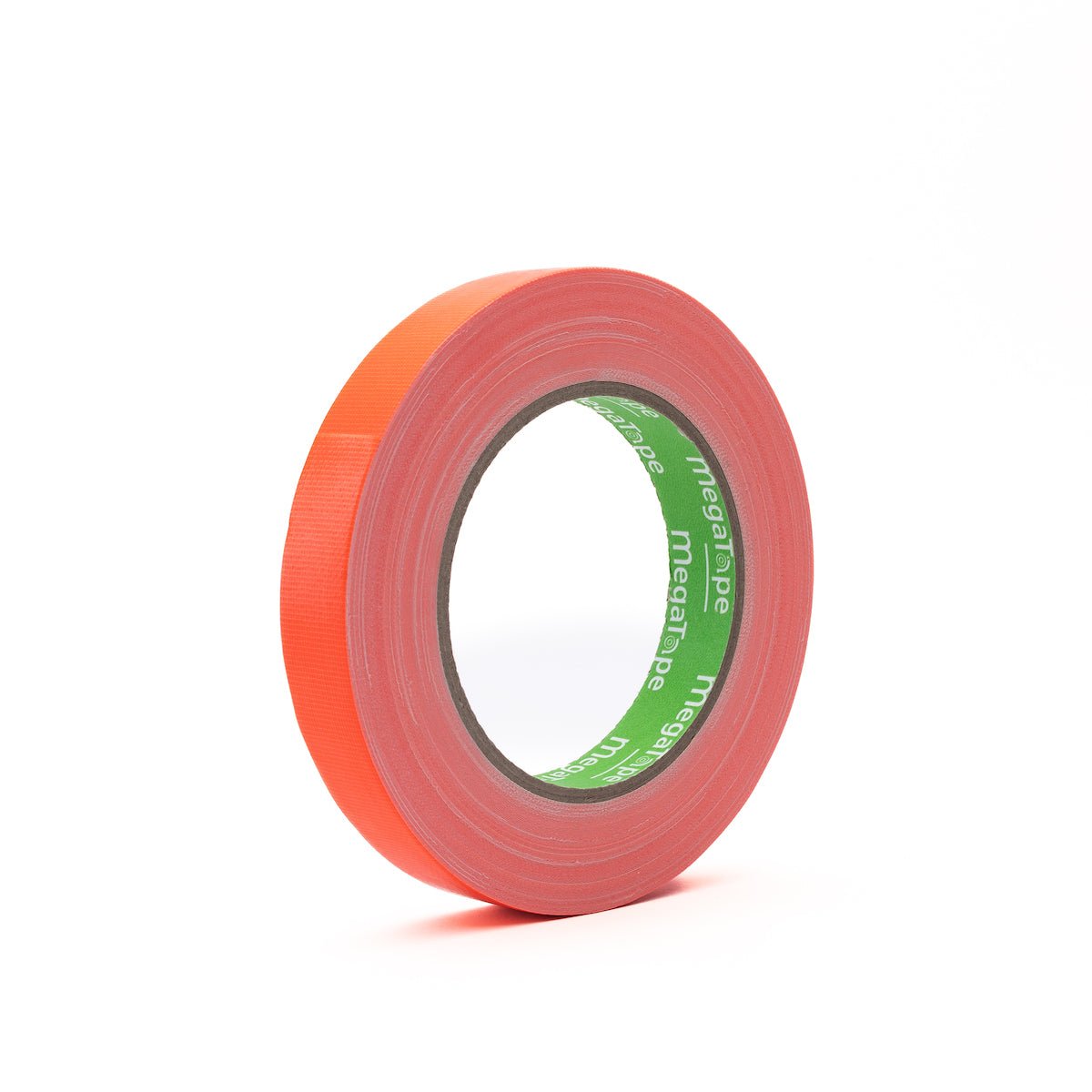 MegaTape UT70 fluor gaffa tape oranje 19 mm – rol tape met groene MegaTape-kern, staand