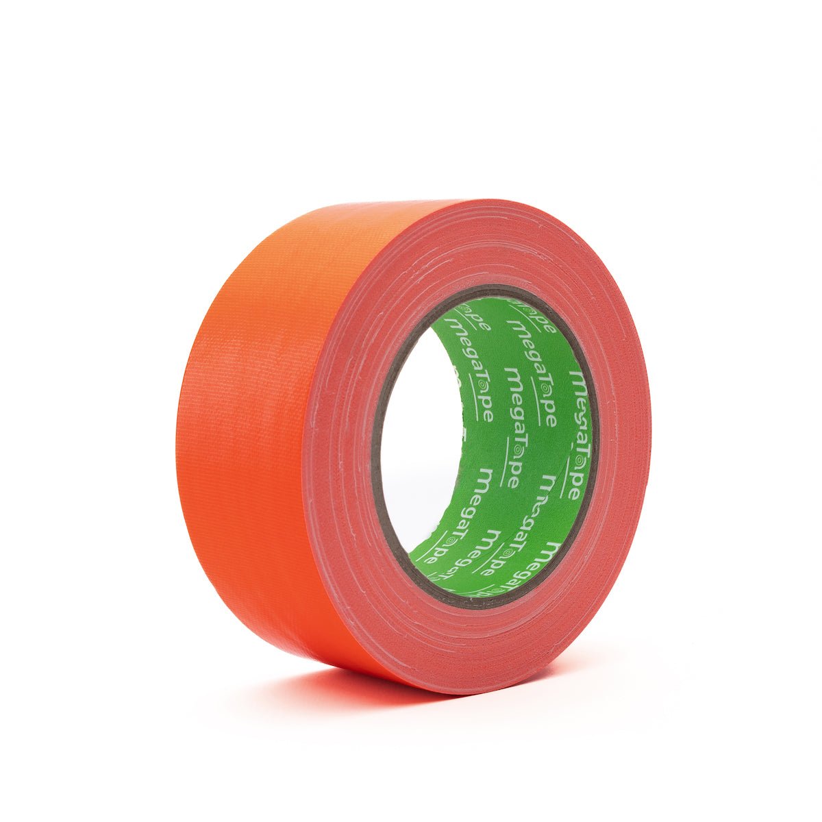 MegaTape UT70 fluor gaffa tape oranje 50 mm – rol tape met groene MegaTape-kern, staand