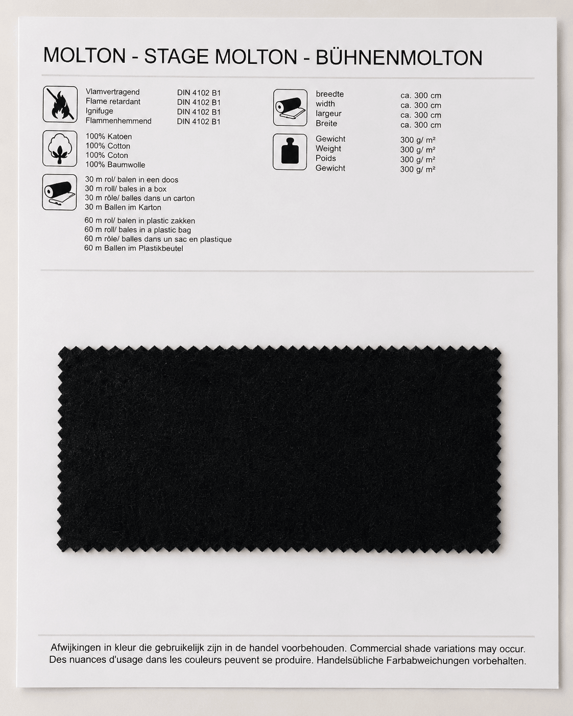 Sample kaart · Molton - sample - 3BUTE