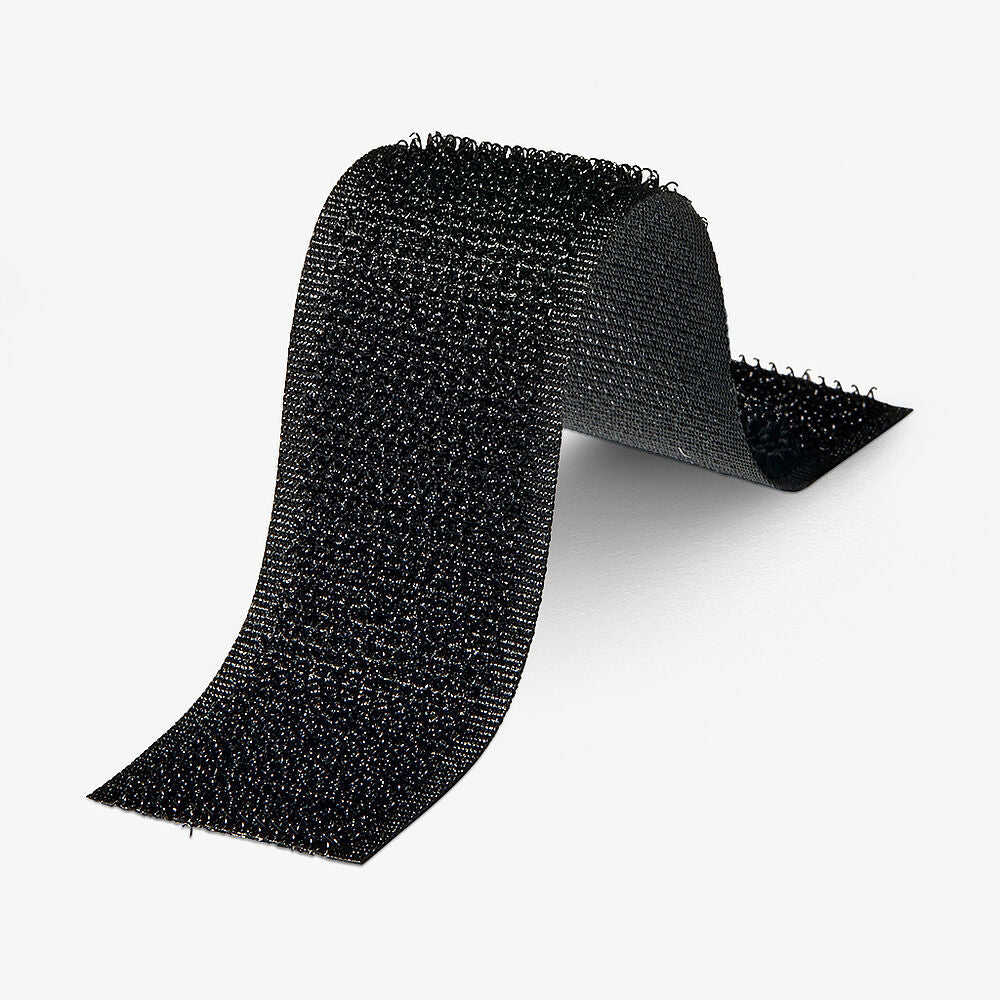 Velcro · bande crochet noire · bande auto-agrippante auto-adhésive K64 · PA/PES · 20 mm · rouleau de 25 m